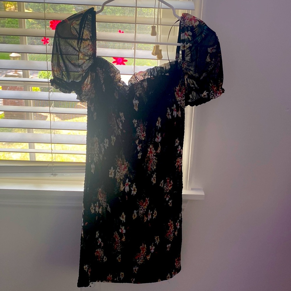 Black floral bodycon dress from ReVamped